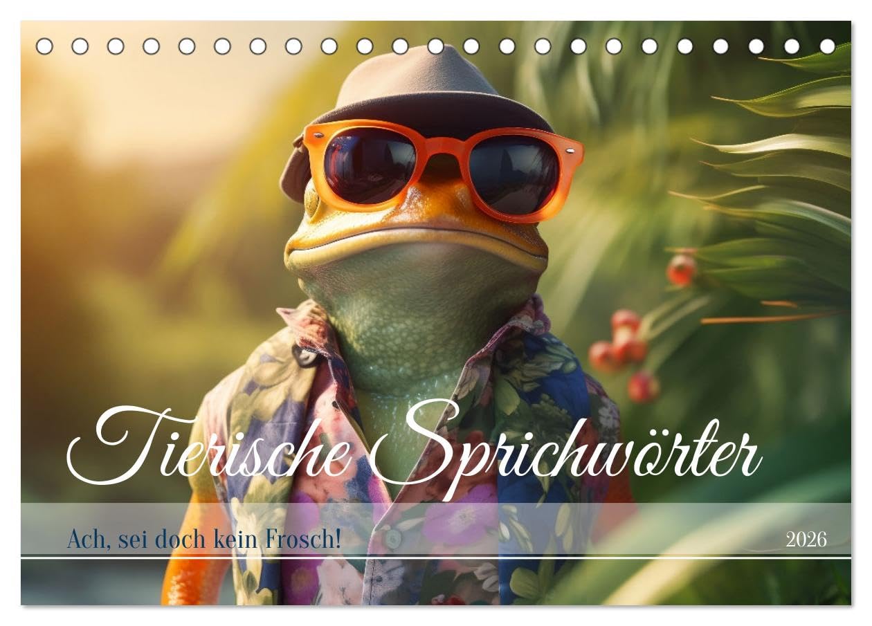 Tierische Sprichwörter (Tischkalender 2026 DIN A5 quer), CALVENDO Monatskalender Natural Sciences