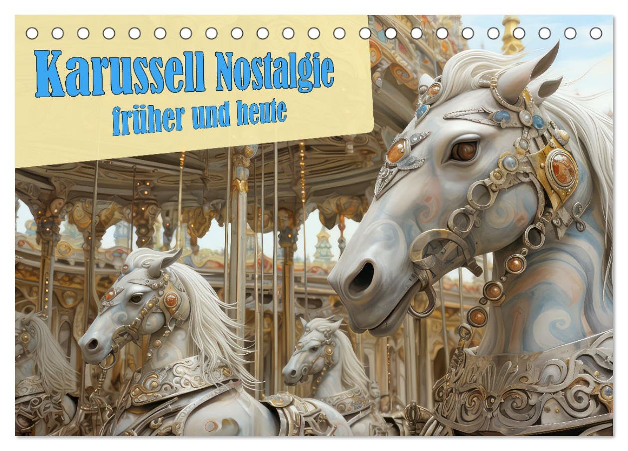 Karussell Nostalgie früher und heute (Tischkalender 2026 DIN A5 quer), CALVENDO Monatskalender Film, Art & Culture