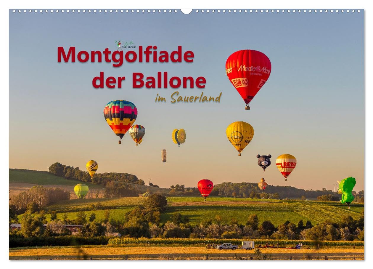 Montgolfiade der Ballone im Sauerland (Wandkalender 2026 DIN A2 quer), CALVENDO Monatskalender Leisure, Home & Garden