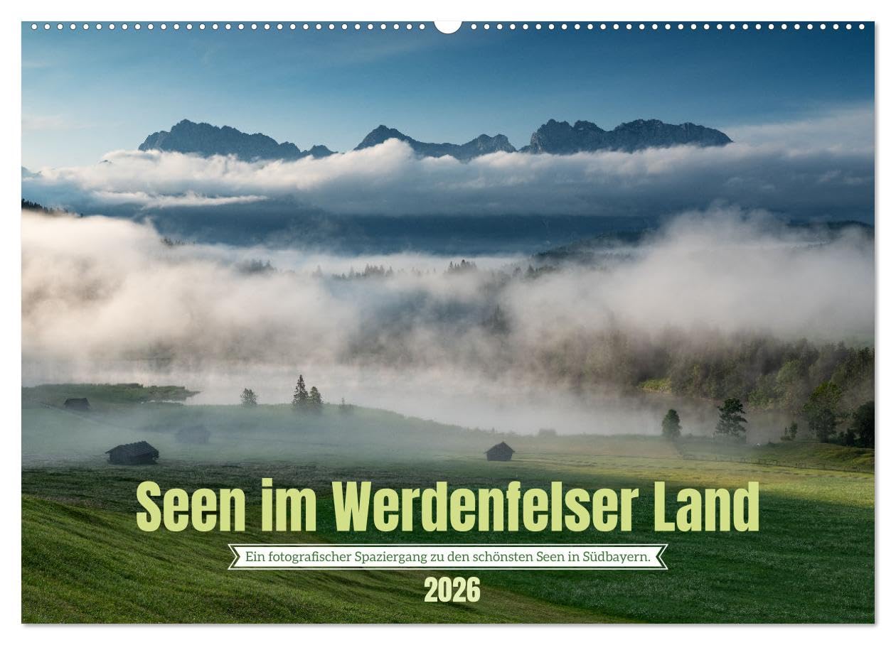 Seen im Werdenfelser Land (Wandkalender 2026 DIN A2 quer), CALVENDO Monatskalender Film, Art & Culture