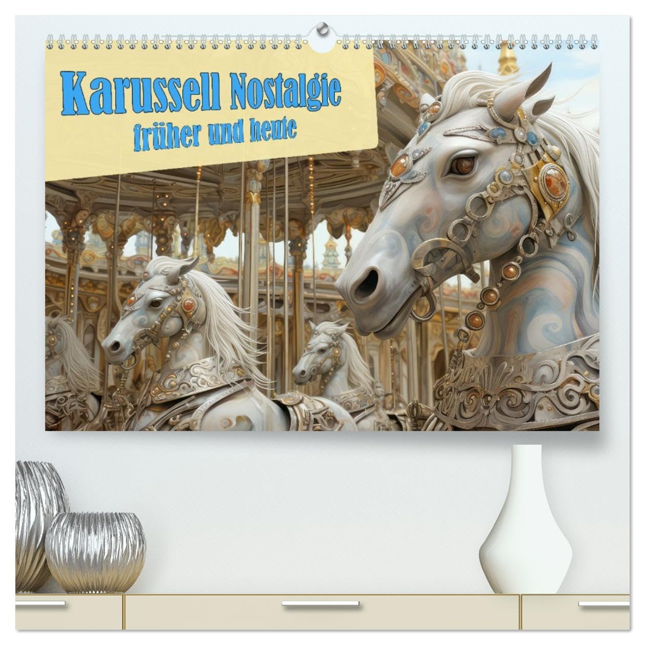 Karussell Nostalgie früher und heute (hochwertiger Premium Wandkalender 2026 DIN A2 quer), Kunstdruck in Hochglanz Film, Art & Culture