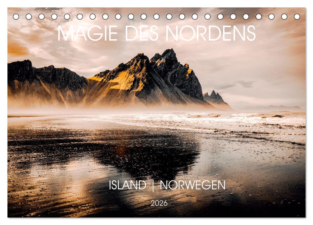 Magie des Nordens, Island und Norwegen (Tischkalender 2026 DIN A5 quer), CALVENDO Monatskalender Leisure, Home & Garden
