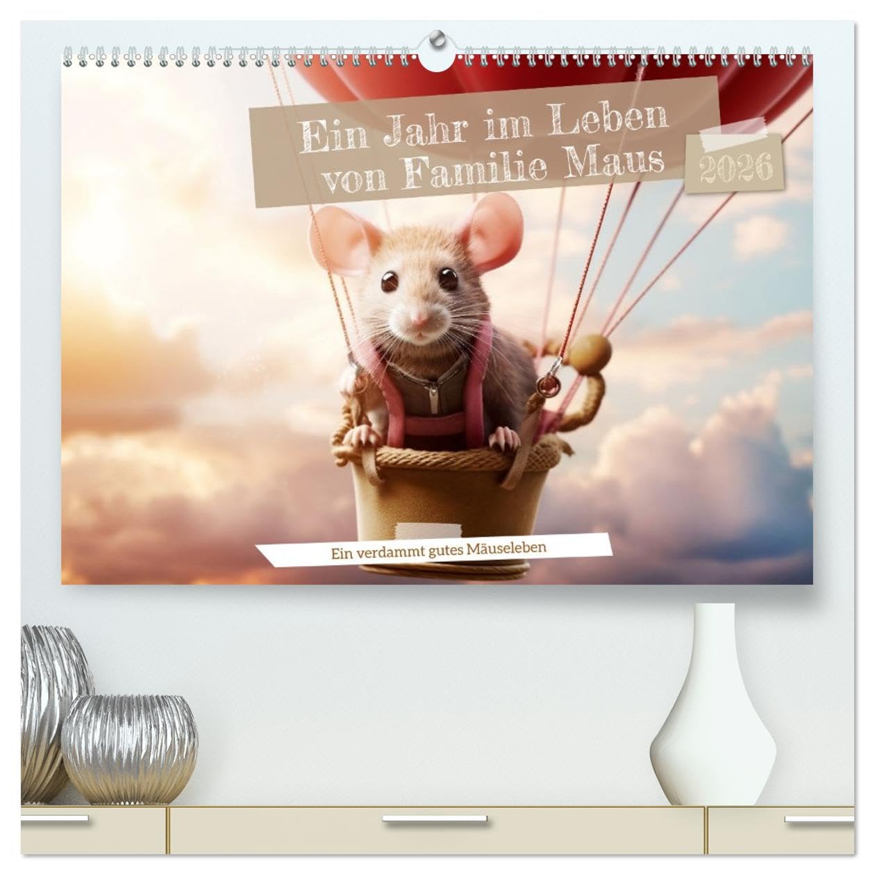 Ein Jahr im Leben von Familie Maus (hochwertiger Premium Wandkalender 2026 DIN A2 quer), Kunstdruck in Hochglanz Natural Sciences