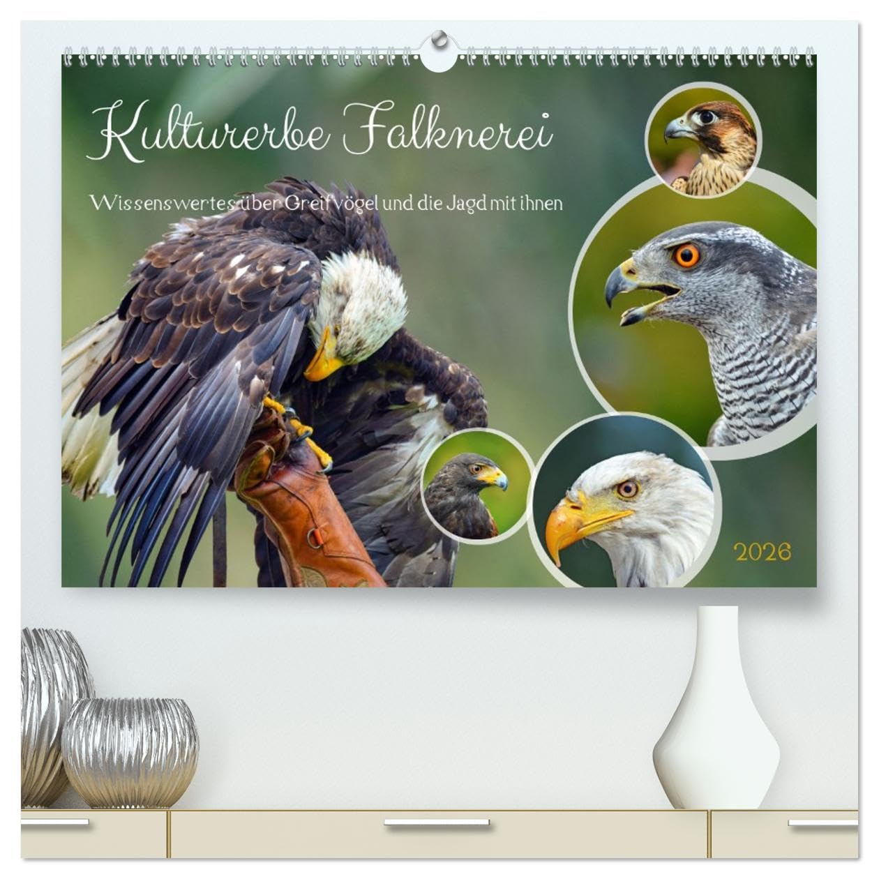 Kulturerbe Falknerei (hochwertiger Premium Wandkalender 2026 DIN A2 quer), Kunstdruck in Hochglanz Natural Sciences