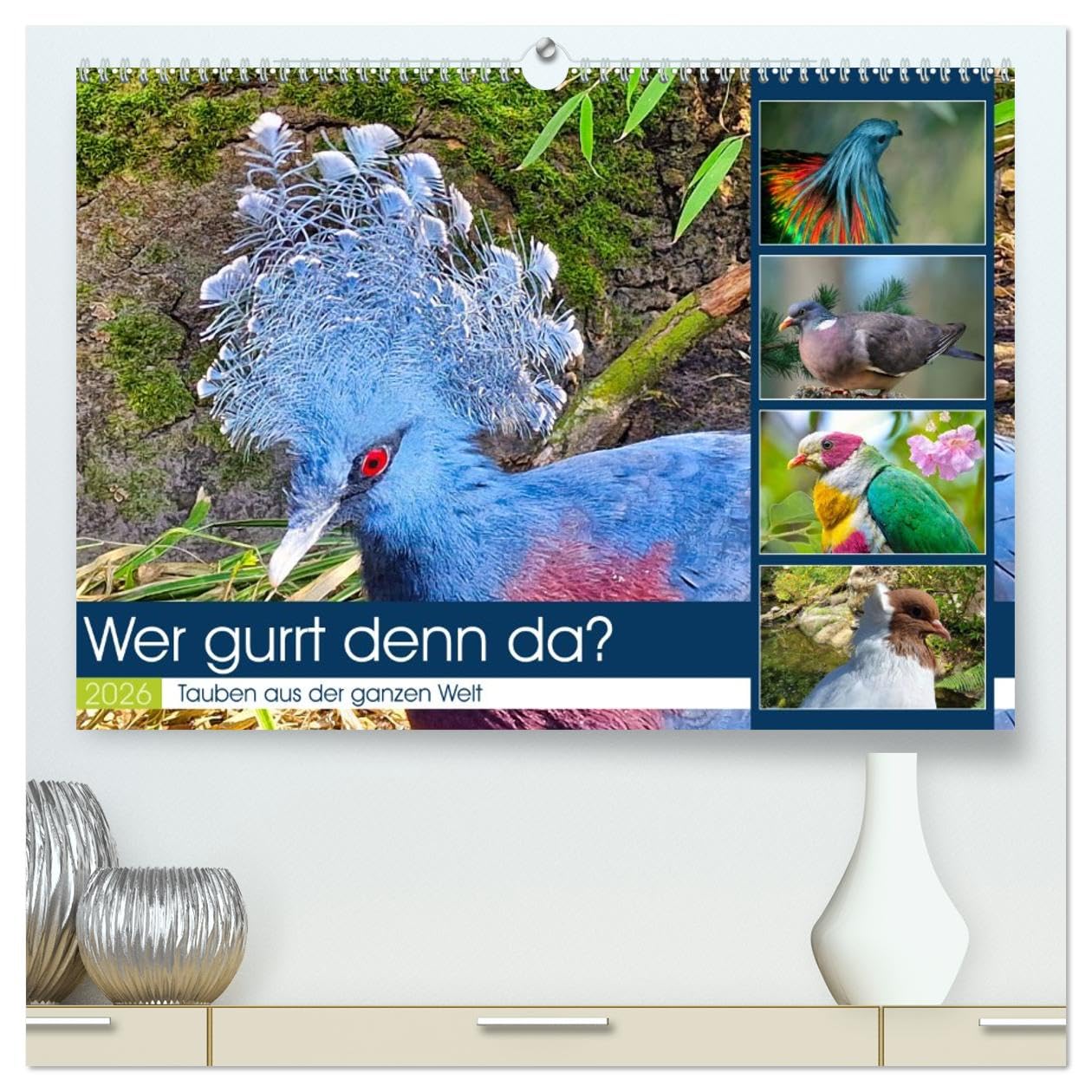 Wer gurrt denn da? (hochwertiger Premium Wandkalender 2026 DIN A2 quer), Kunstdruck in Hochglanz Natural Sciences