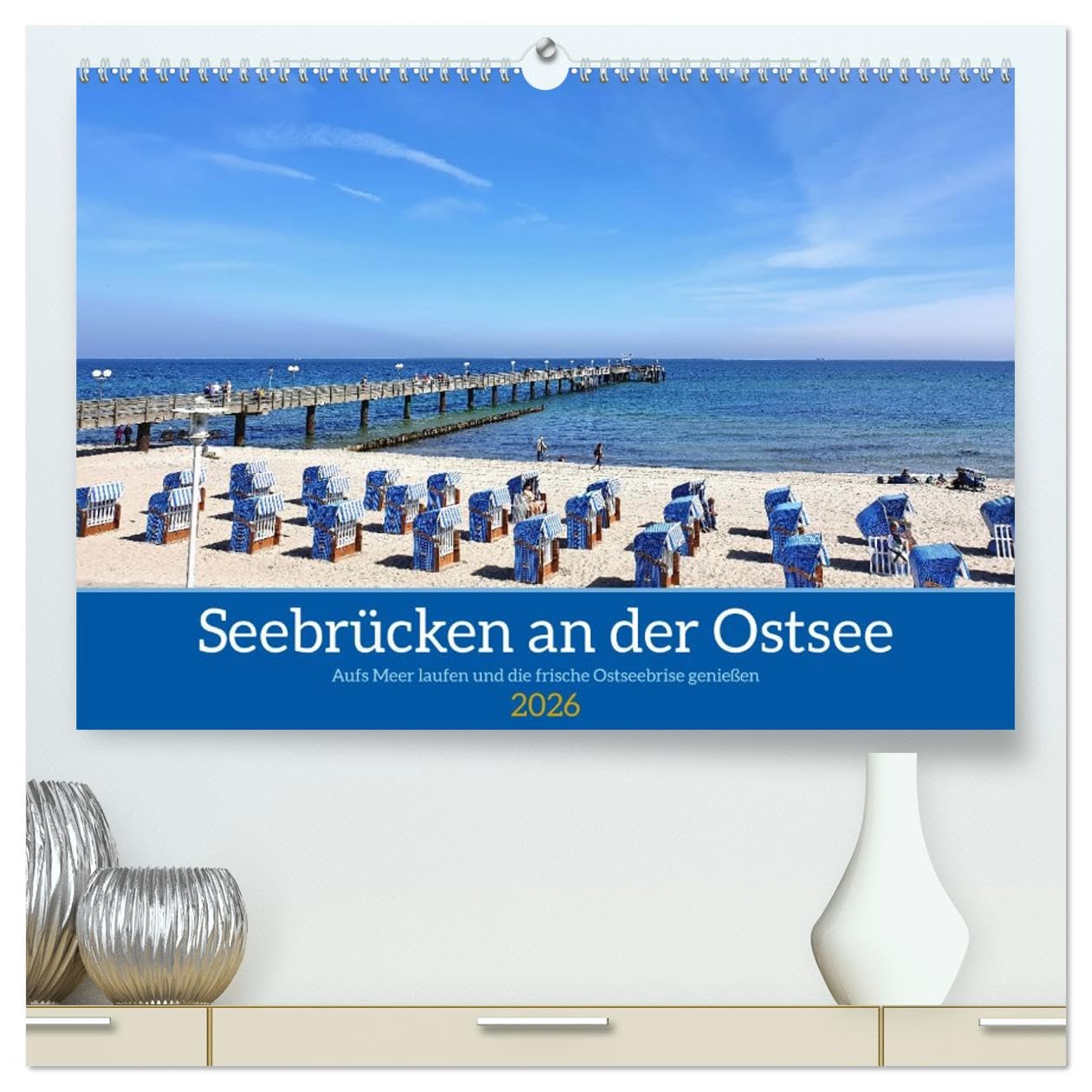 Seebrücken an der Ostsee - Aufs Meer laufen und die frische Ostseebrise genießen (hochwertiger Premium Wandkalender 2026 DIN A2 quer), Kunstdruck in Hochglanz Leisure, Home & Garden