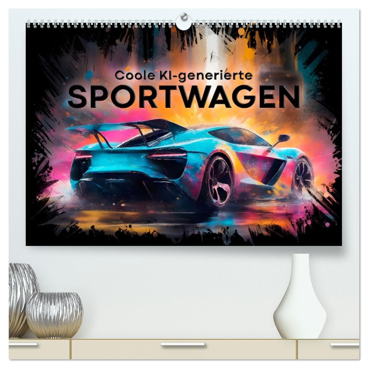 Coole KI-generierte SPORTWAGEN (hochwertiger Premium Wandkalender 2026 DIN A2 quer), Kunstdruck in Hochglanz Leisure, Home & Garden