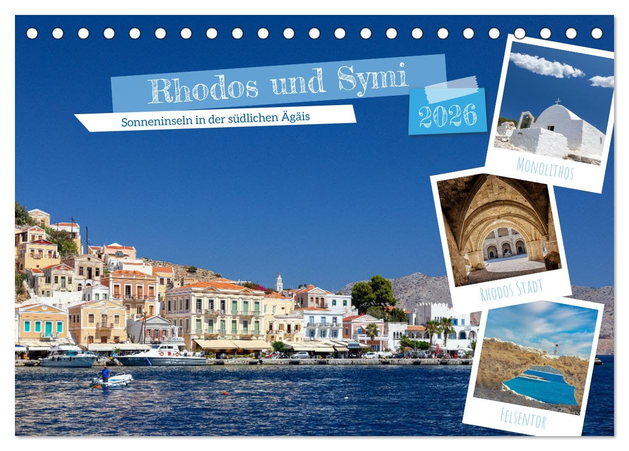 Rhodos und Symi (Tischkalender 2026 DIN A5 quer), CALVENDO Monatskalender Leisure, Home & Garden