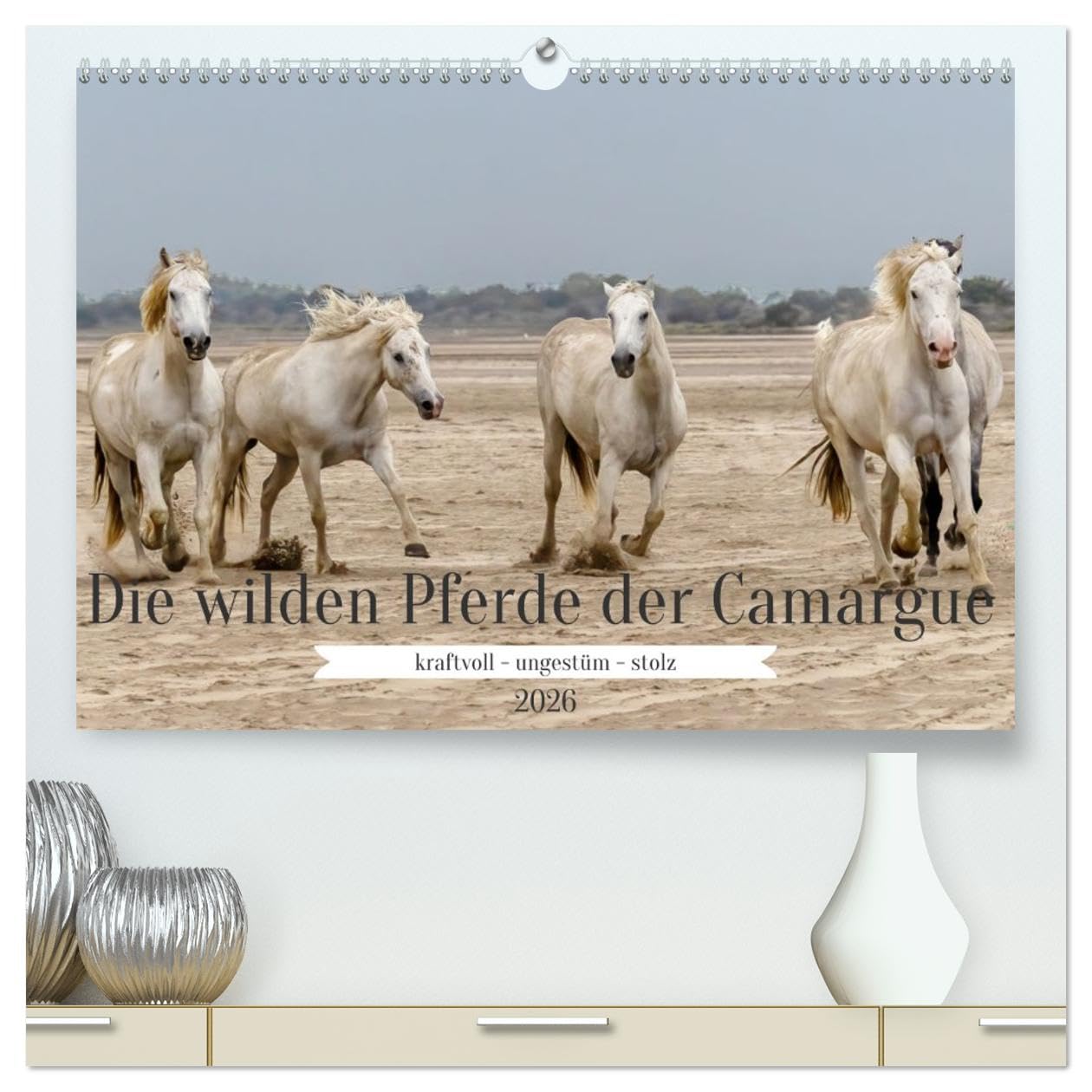 Die wilden Pferde der Camargue (hochwertiger Premium Wandkalender 2026 DIN A2 quer), Kunstdruck in Hochglanz Leisure, Home & Garden