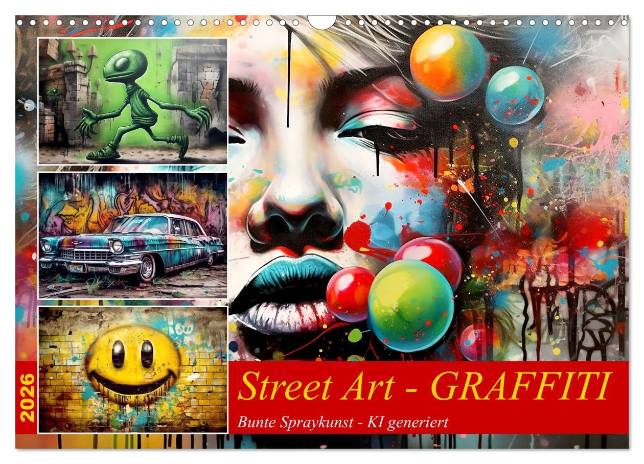 Street Art Graffiti (Wandkalender 2026 DIN A3 quer), CALVENDO Monatskalender Social Sciences