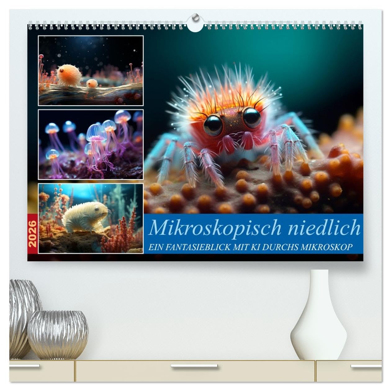 Mikroskopisch niedlich (hochwertiger Premium Wandkalender 2026 DIN A2 quer), Kunstdruck in Hochglanz Business & Technology
