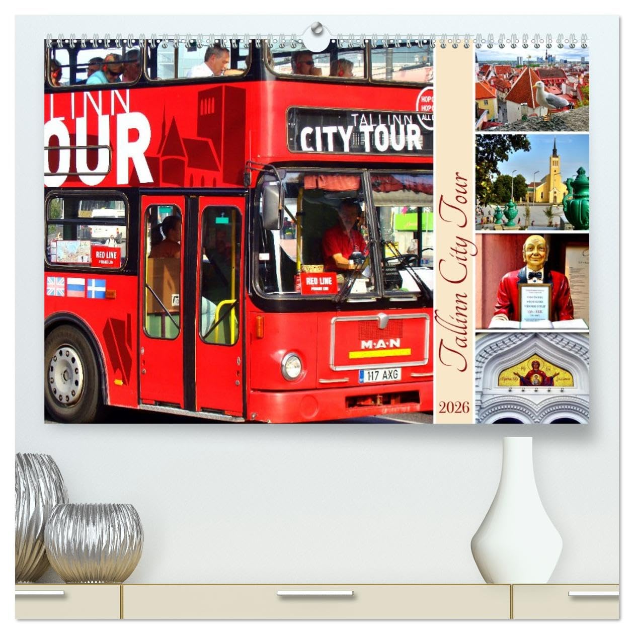 Tallinn City Tour (hochwertiger Premium Wandkalender 2026 DIN A2 quer), Kunstdruck in Hochglanz Calendars