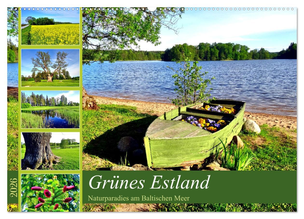 Grünes Estland - Naturparadies am Baltischen Meer (Wandkalender 2026 DIN A2 quer), CALVENDO Monatskalender Calendars