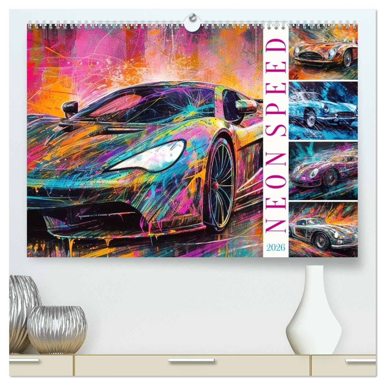 Neon Speed (hochwertiger Premium Wandkalender 2026 DIN A2 quer), Kunstdruck in Hochglanz Social Sciences