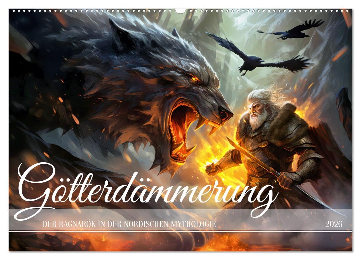 Götterdämmerung - Der Ragnarök in der nordischen Mythologie (Wandkalender 2026 DIN A2 quer), CALVENDO Monatskalender Business & Technology