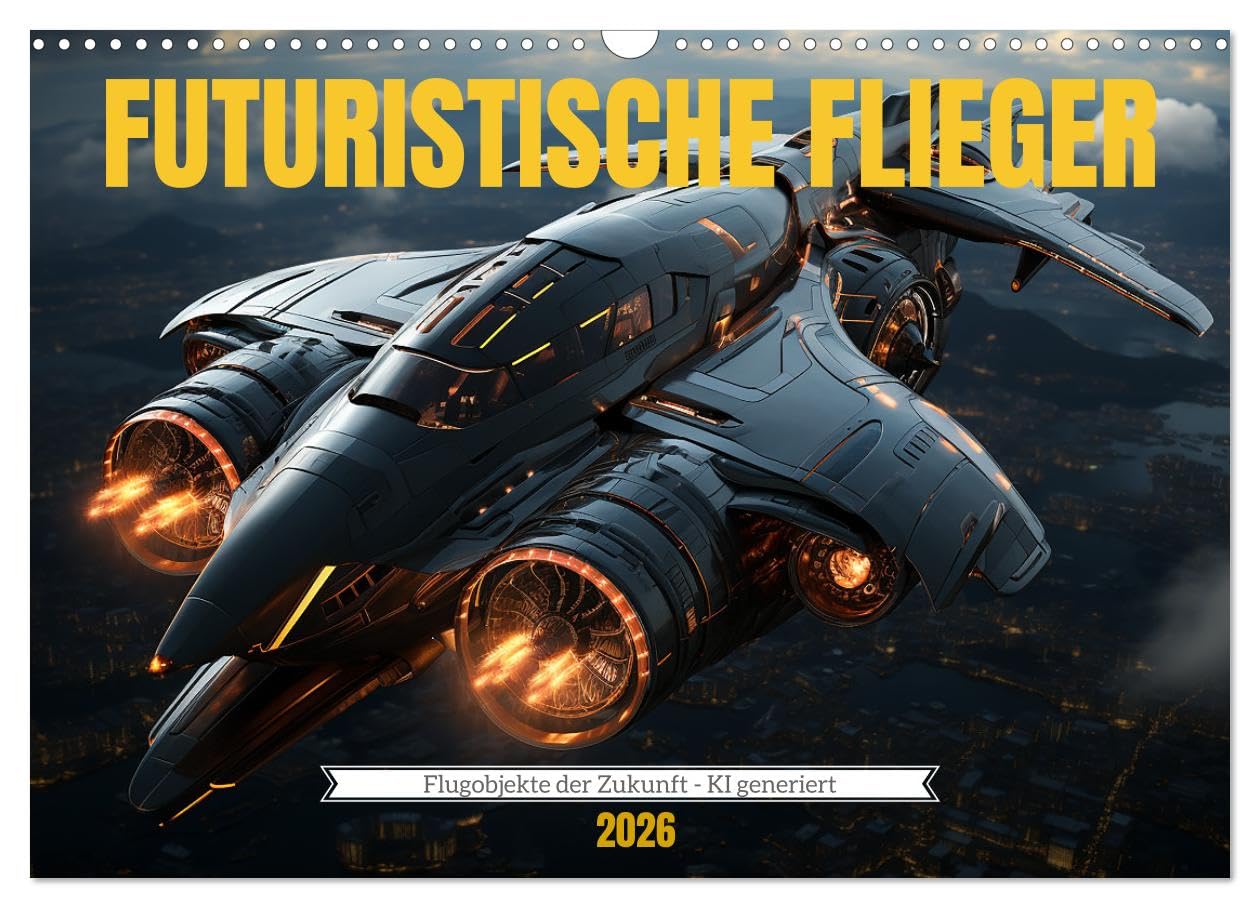 Futuristische Flieger (Wandkalender 2026 DIN A3 quer), CALVENDO Monatskalender Contemporary literature