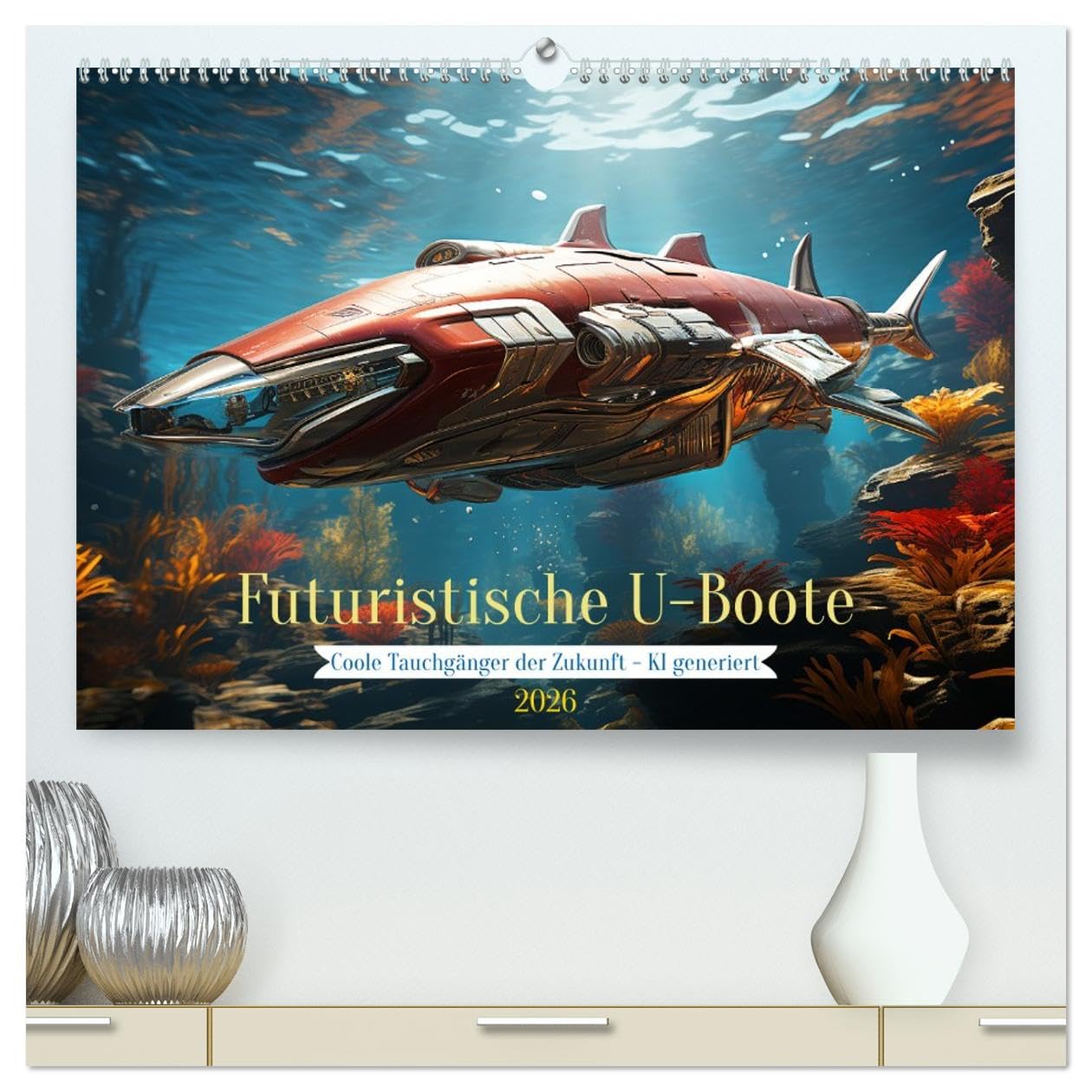Futuristische U-Boote (hochwertiger Premium Wandkalender 2026 DIN A2 quer), Kunstdruck in Hochglanz Business & Technology