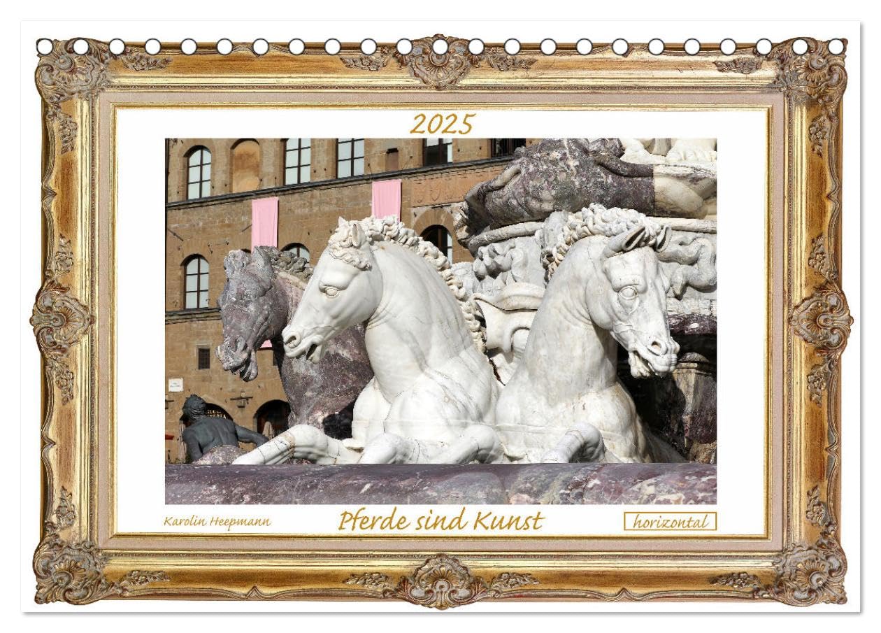Pferde sind Kunst - horizontal (Tischkalender 2026 DIN A5 quer), CALVENDO Monatskalender Film, Art & Culture