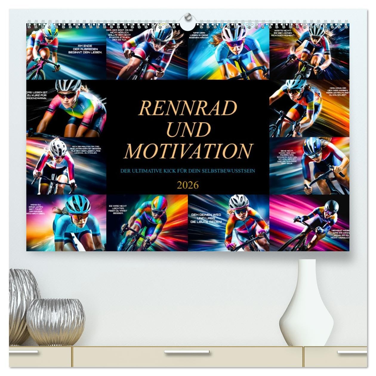 Rennrad und Motivation (hochwertiger Premium Wandkalender 2026 DIN A2 quer), Kunstdruck in Hochglanz Leisure & Fun
