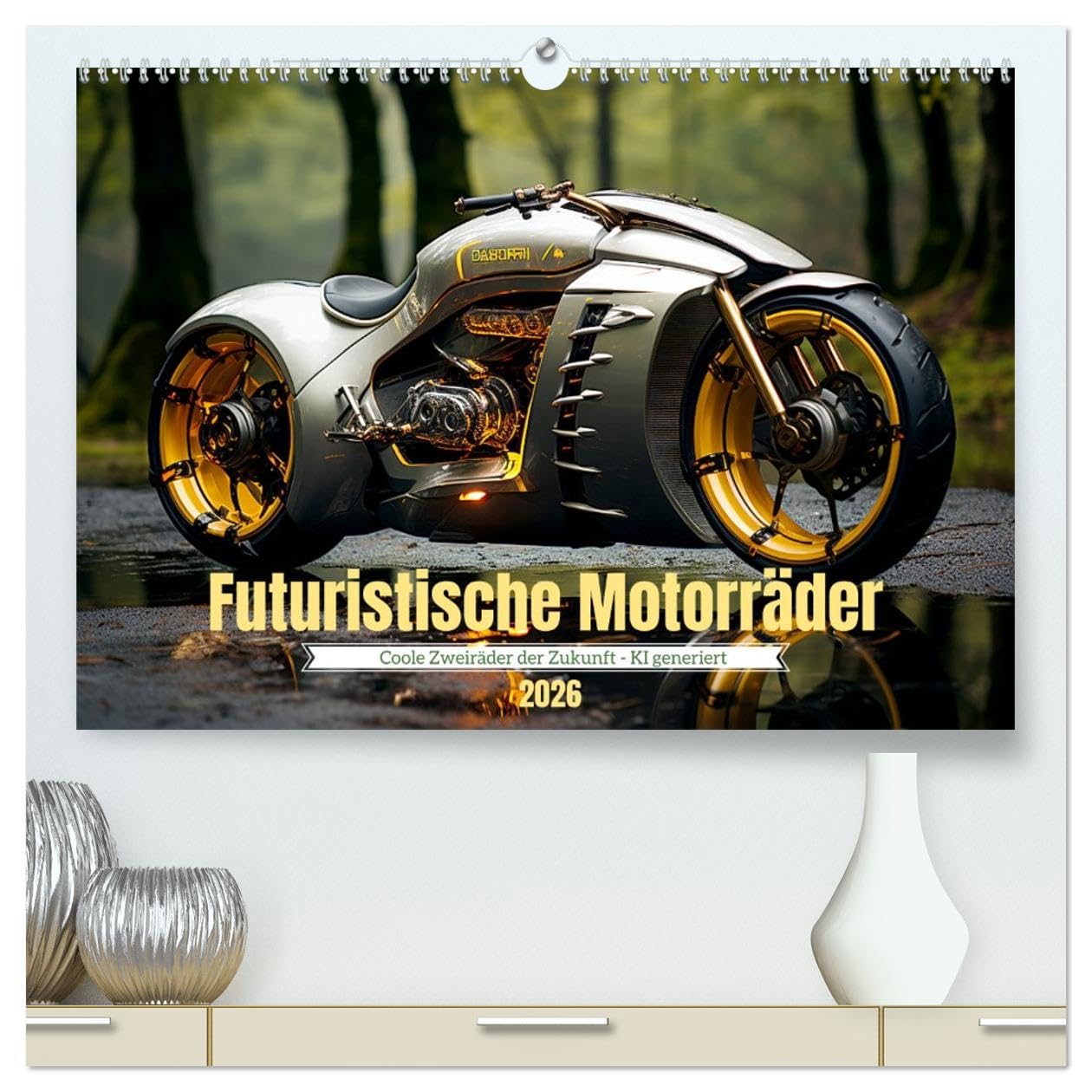 Futuristische Motorräder (hochwertiger Premium Wandkalender 2026 DIN A2 quer), Kunstdruck in Hochglanz Business & Technology