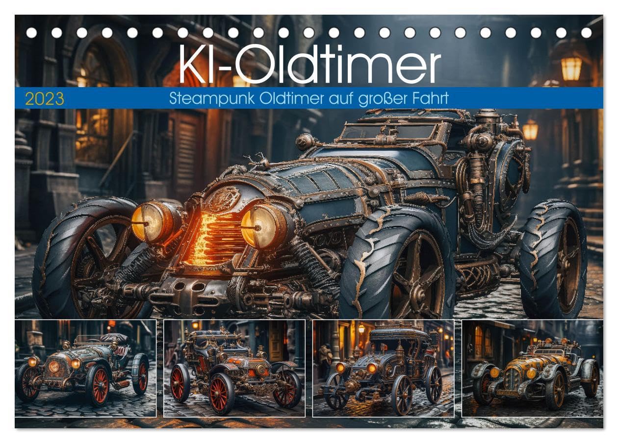 KI-Oldtimer (Tischkalender 2026 DIN A5 quer), CALVENDO Monatskalender: Mit ihren aufwändig verzierten Kupfer- und Messingdetails, prächtigen ... des Stemmpunk-Stils. (CALVENDO Mobilitaet) Business & Technology