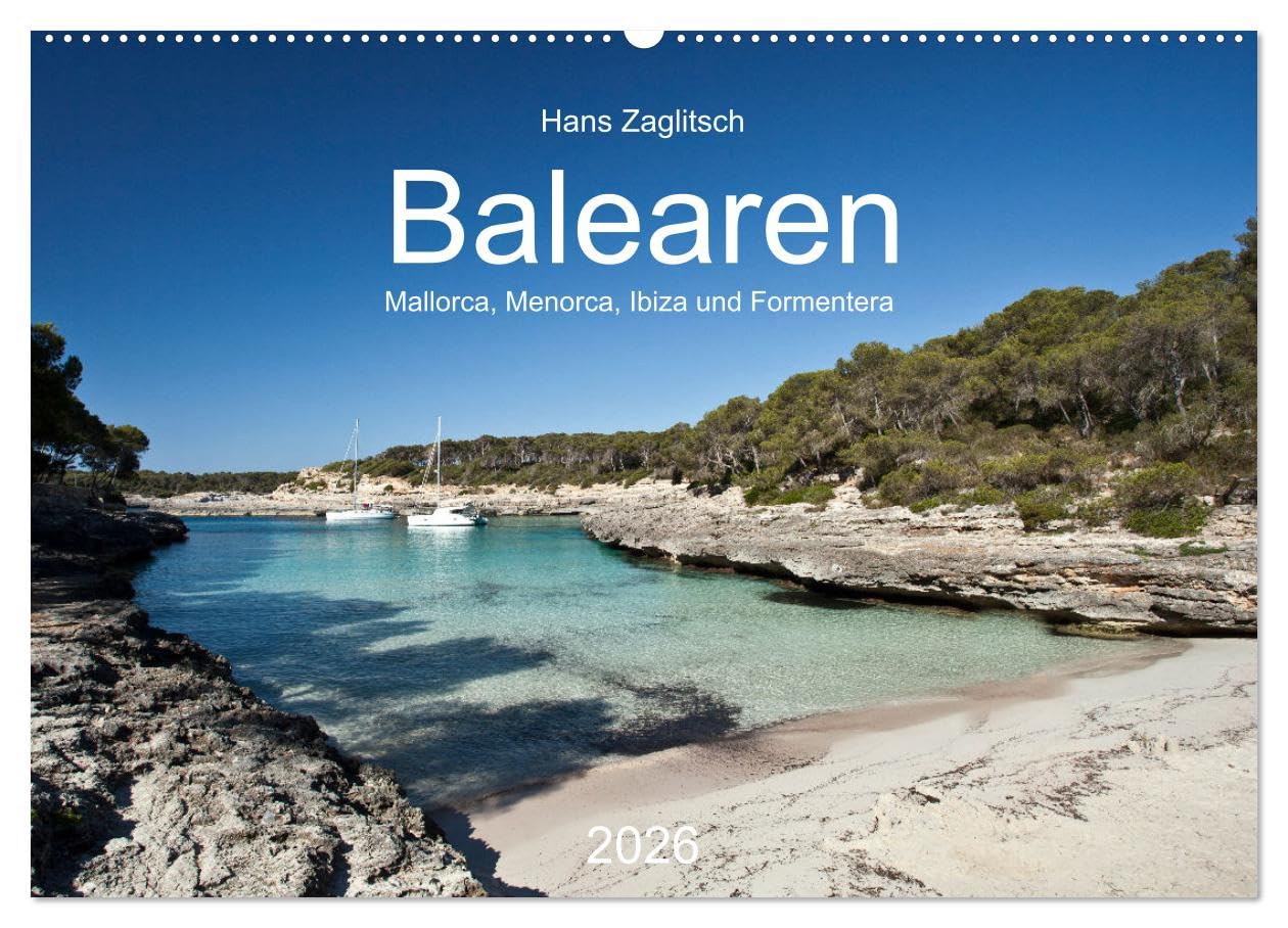 Balearen - Mallorca, Menorca, Ibiza und Formentera (Wandkalender 2026 DIN A2 quer), CALVENDO Monatskalender Leisure, Home & Garden