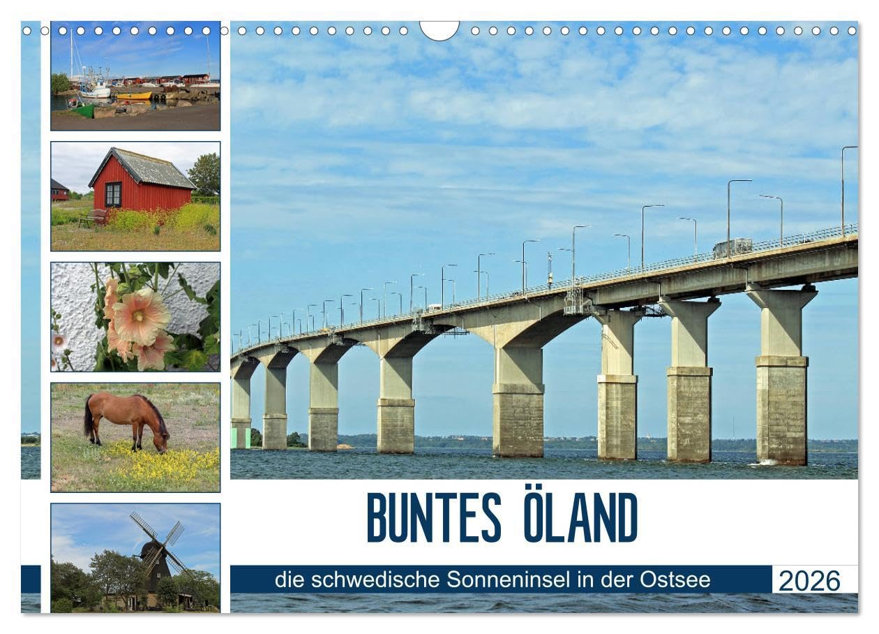 BUNTES ÖLAND (Wandkalender 2026 DIN A3 quer), CALVENDO Monatskalender: Öland, die schwedische Sonneninsel in der Ostsee, besticht durch ihre so ... Landschaft. (CALVENDO Natur) Film, Art & Culture