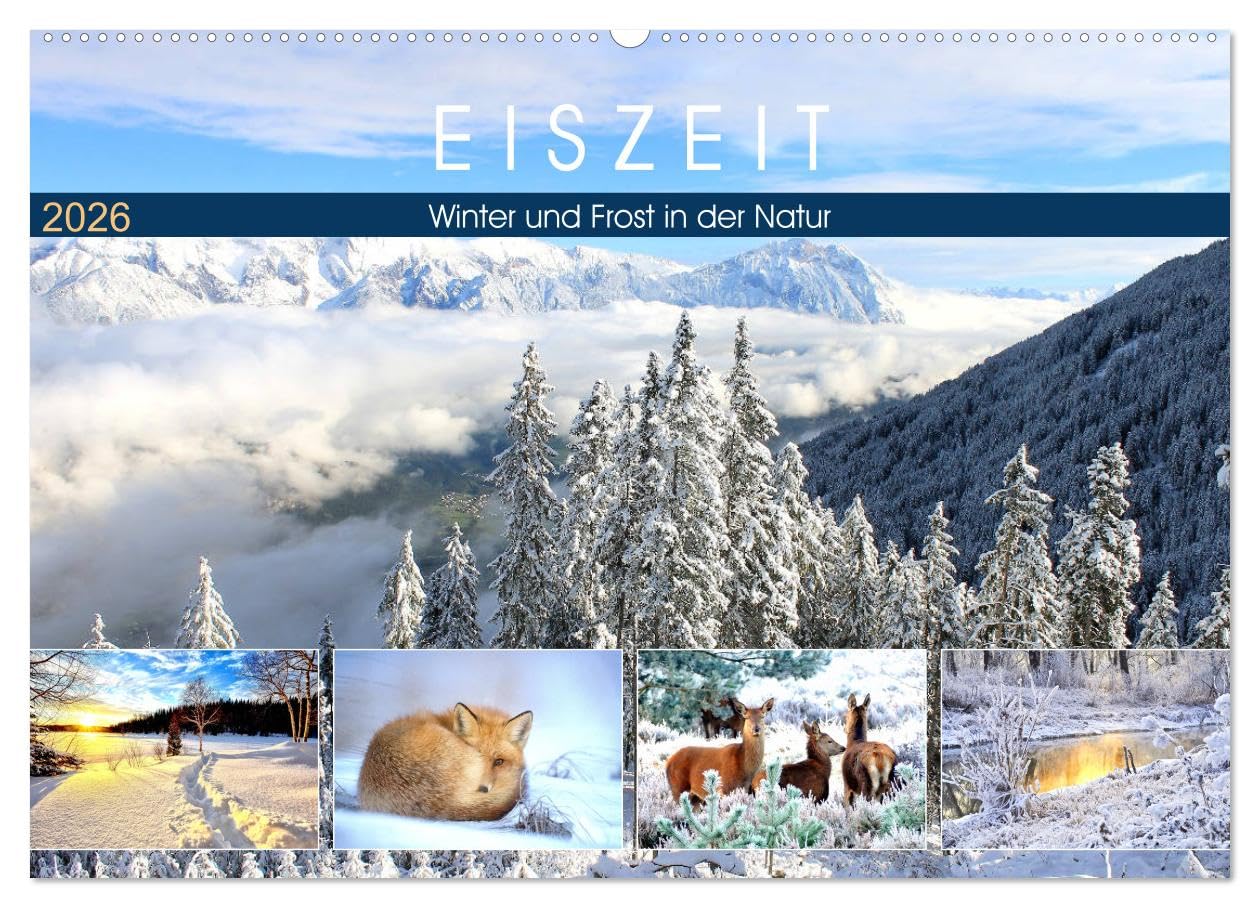 Eiszeit. Winter und Frost in der Natur (Wandkalender 2026 DIN A2 quer), CALVENDO Monatskalender Living & Furnishing