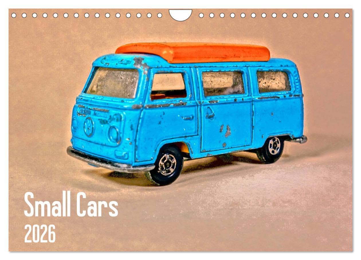 Small Cars (Wandkalender 2026 DIN A4 quer), CALVENDO Monatskalender: Der Kalender zeigt Fotografien im Vintage-Style von Modellautos. Es sind 13 ... 60er- 70er-Jahren zu sehen. (CALVENDO Kunst) Leisure, Home & Garden