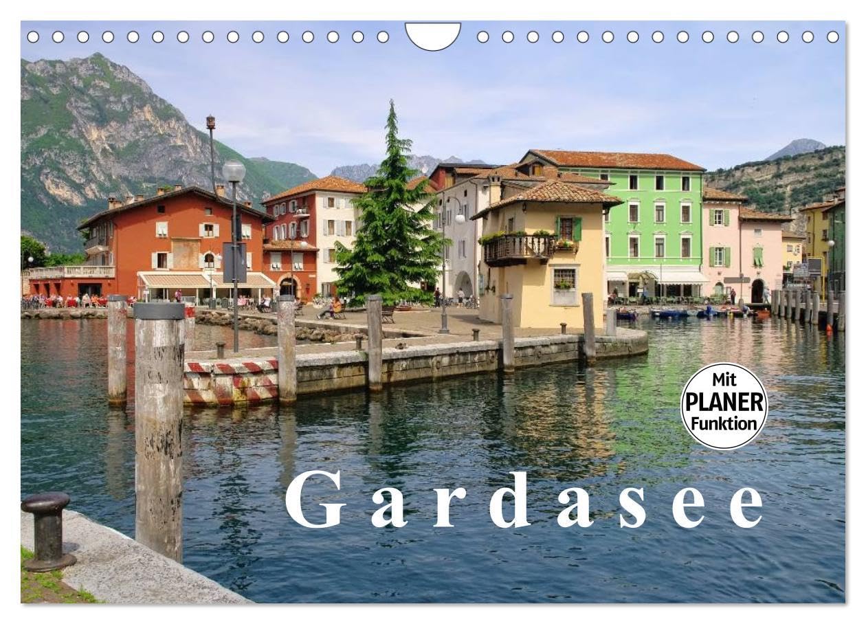 Gardasee (Wandkalender 2026 DIN A4 quer), CALVENDO Monatskalender: Der Gardasee, eingebettet in eine spektakuläre Bergwelt, verzaubert immer wieder ... Häfen und alten Burgen. (CALVENDO Orte) Leisure, Home & Garden