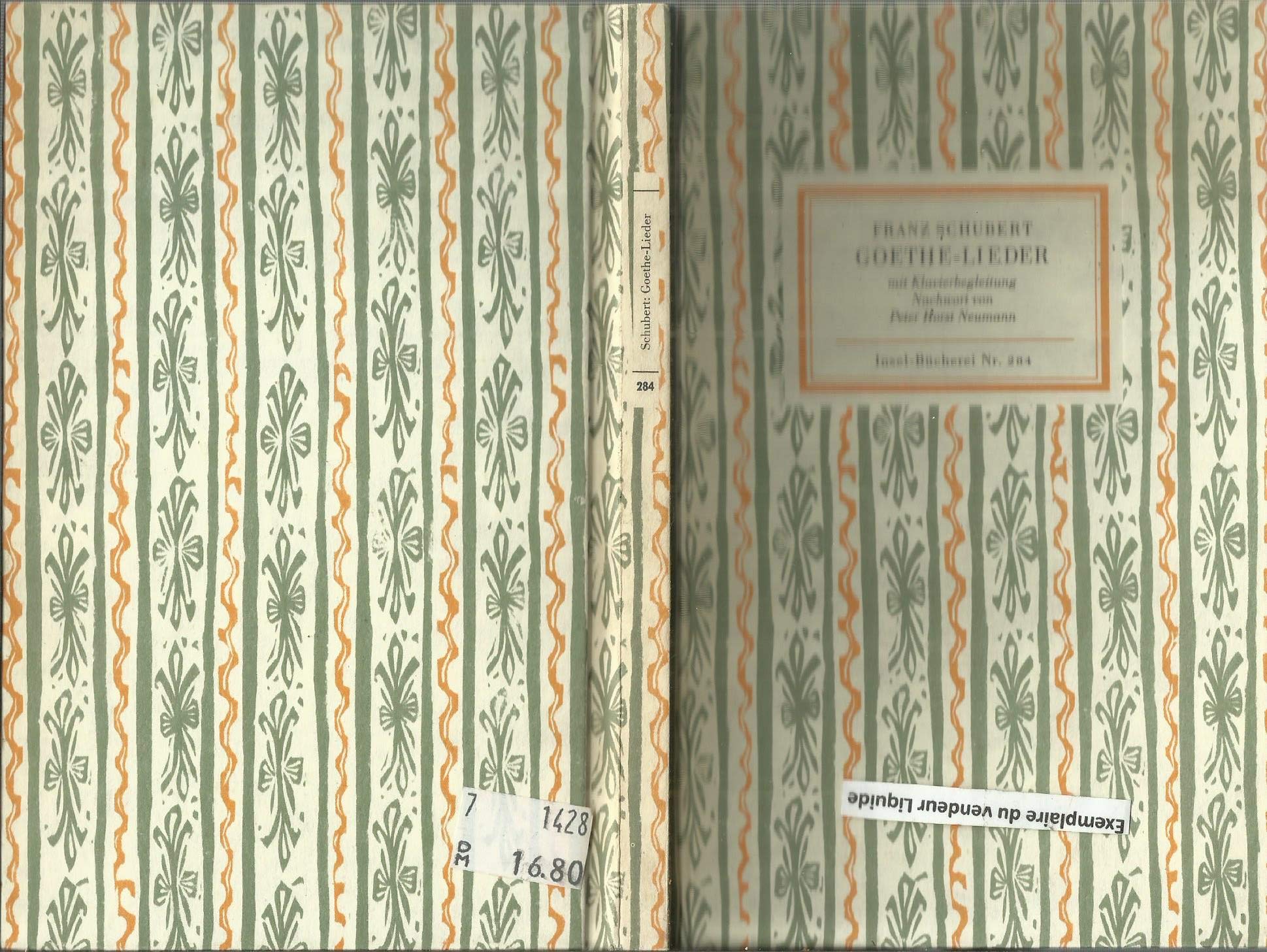 Goethe-Lieder: Für eine Singstimme mit Klavierbegleitung Sheet Music