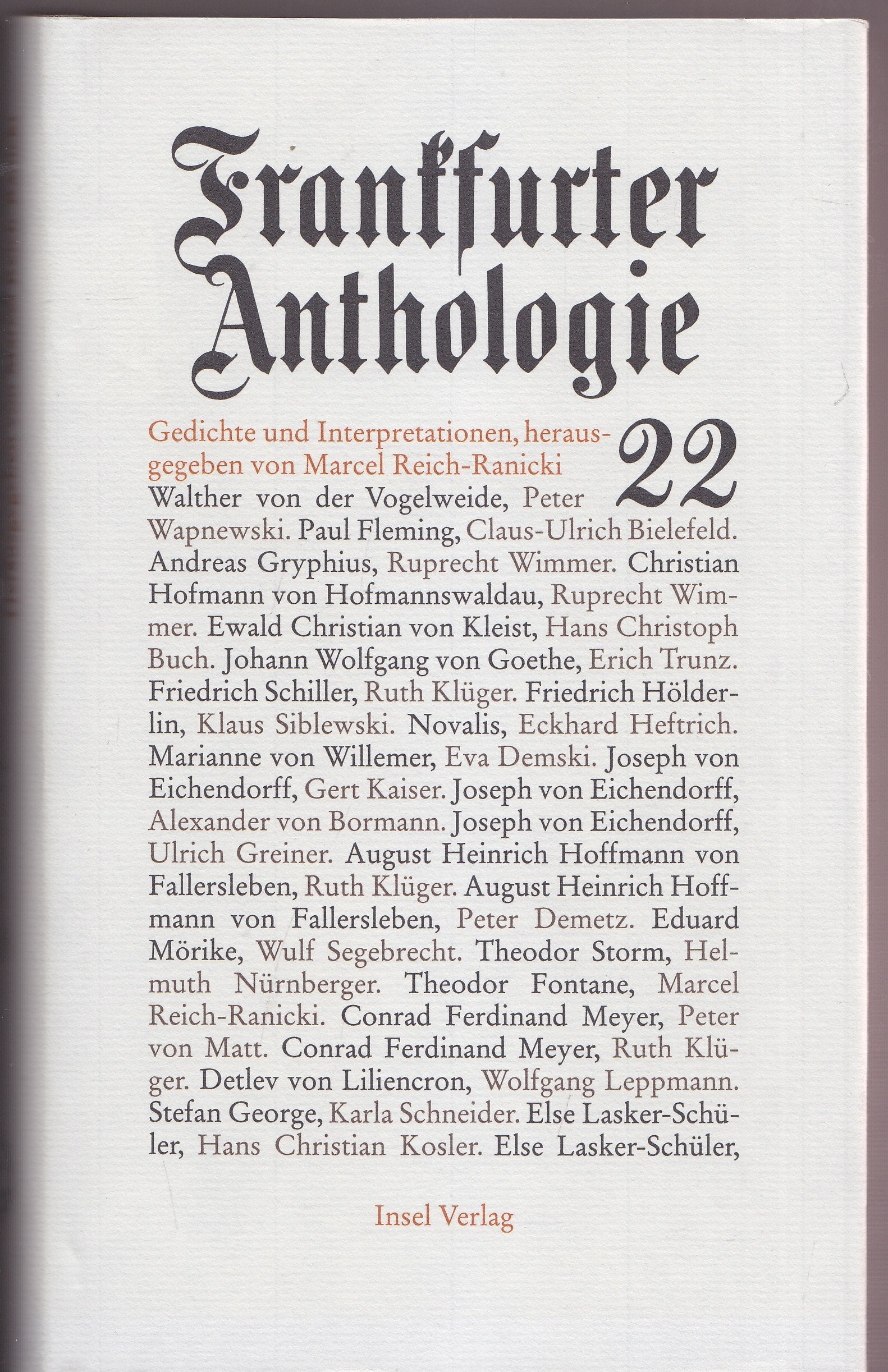 Frankfurter Anthologie. Gedichte und Interpretationen: Frankfurter Anthologie, Bd.22 Fiction
