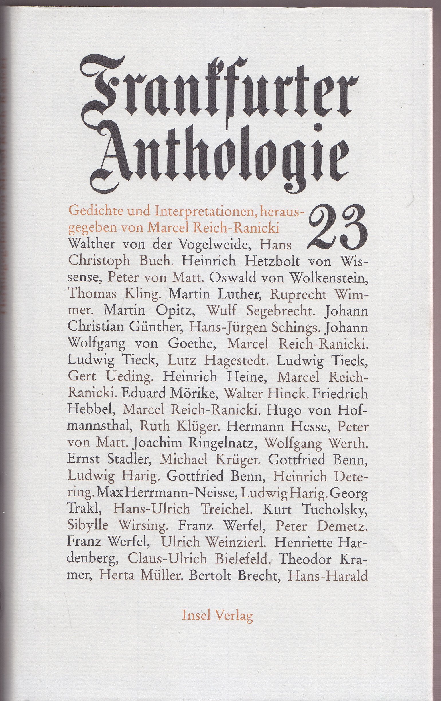 Frankfurter Anthologie. Gedichte und Interpretationen Poetry