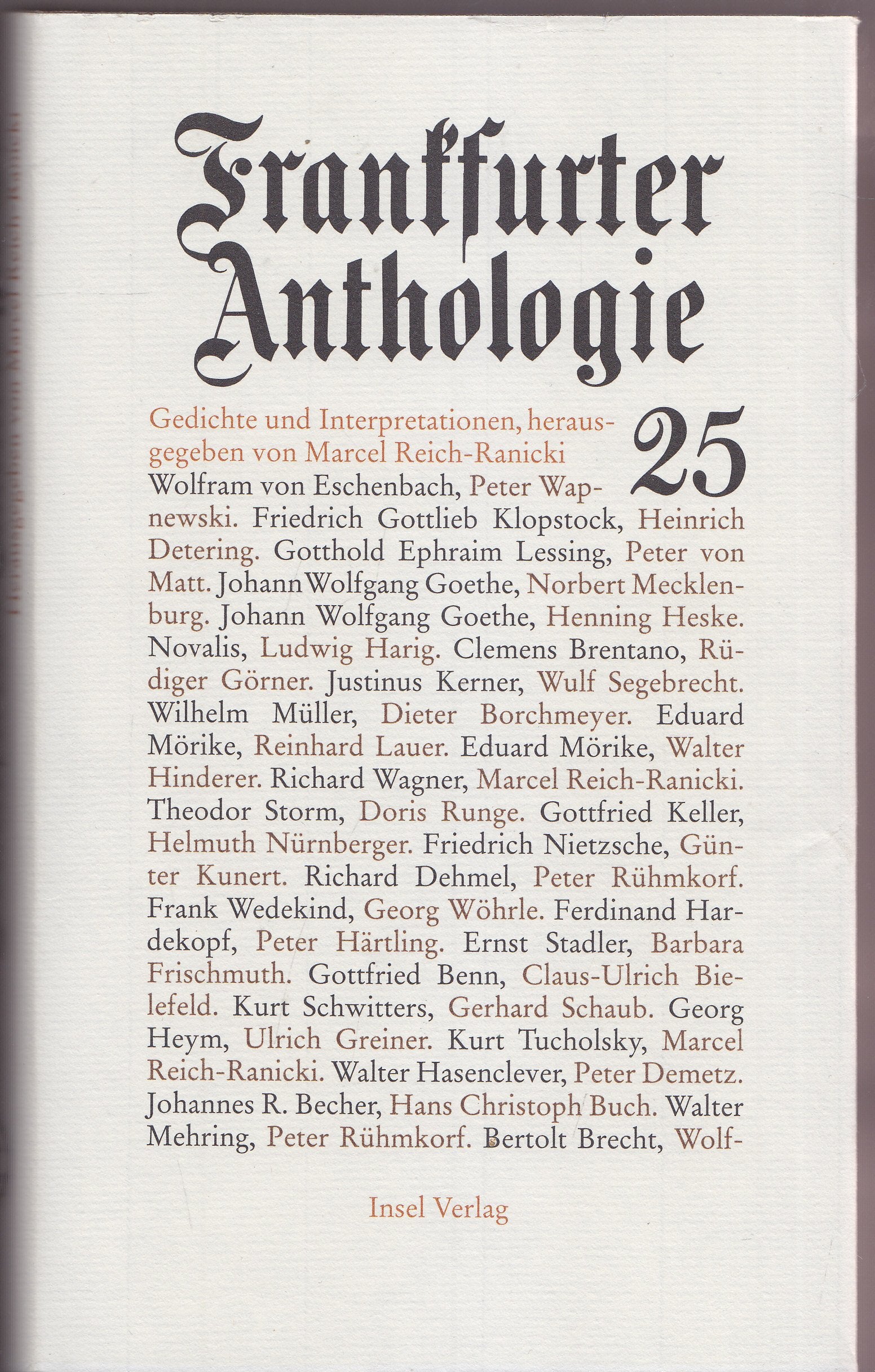 Frankfurter Anthologie. Gedichte und Interpretationen Poetry