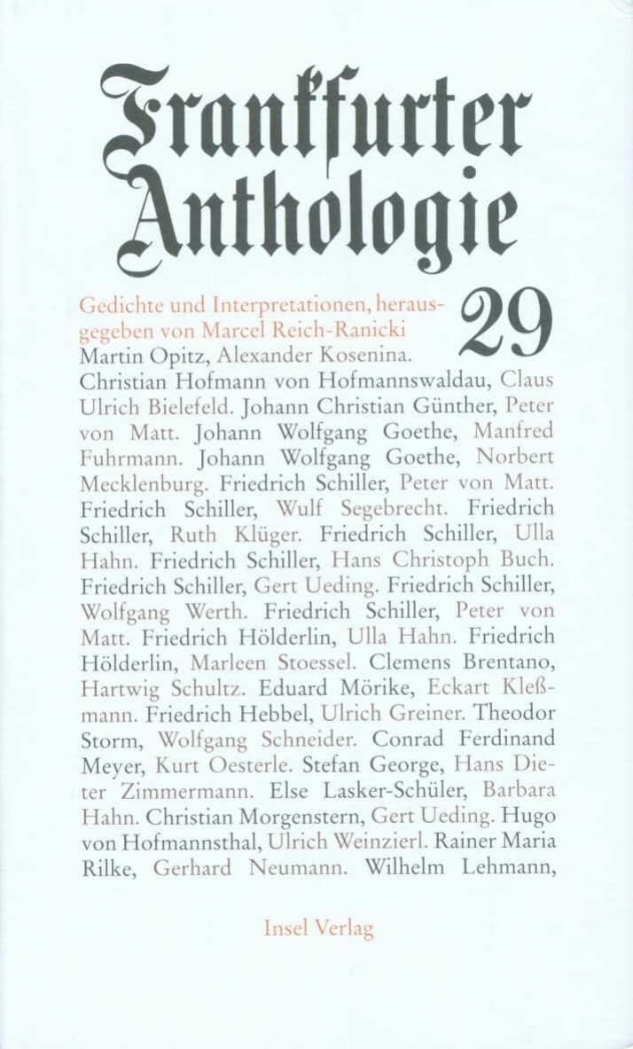 Frankfurter Anthologie. Gedichte und Interpretationen: Neunundzwanzigster Band Poetry