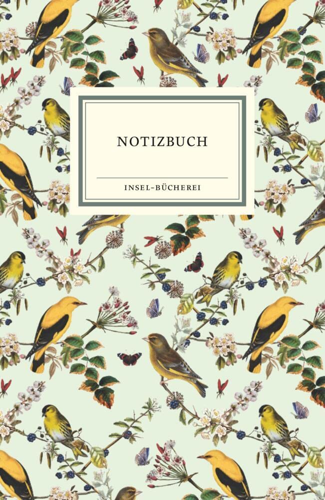 Notizbuch Insel-Bücherei »Singvögel mint«: Hardcover, A6, Blanko, 96 Seiten | Kleinformatige Sonderausgabe Stationery