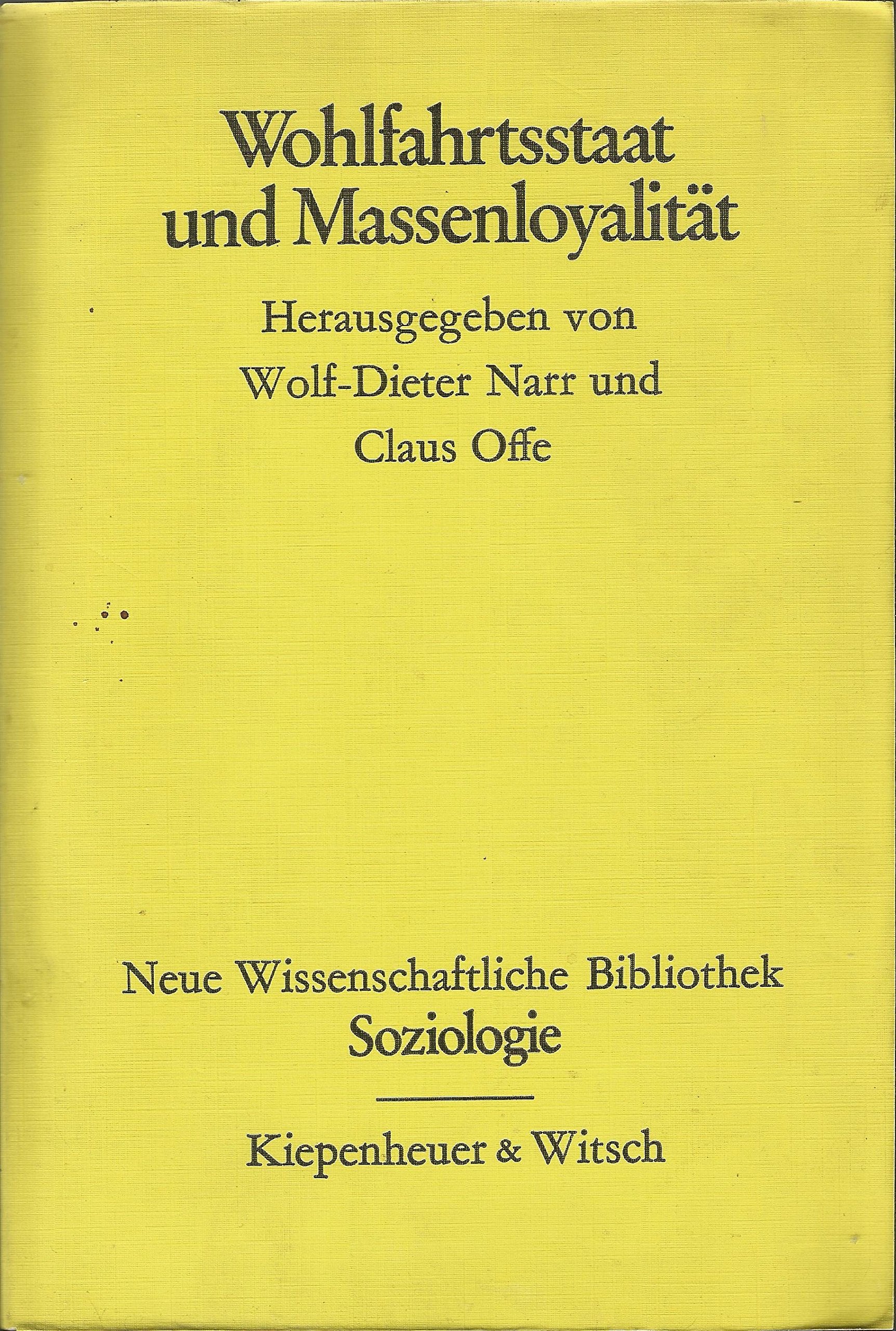 Wohlfahrtsstaat und Massenloyalität. Books