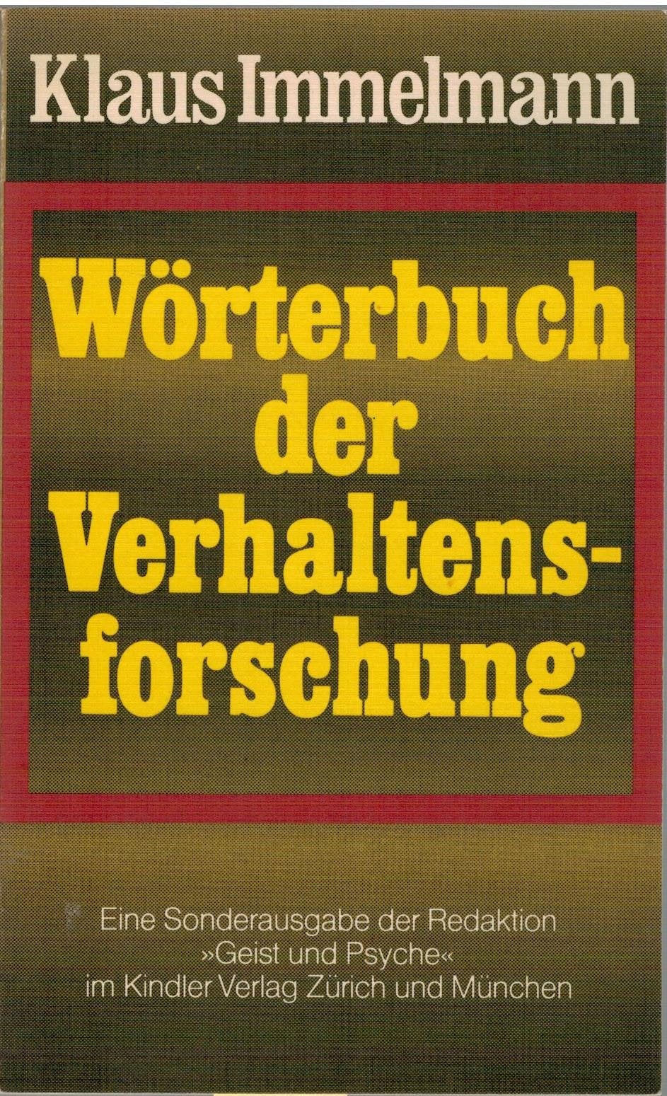 Wörterbuch der Verhaltensforschung Learning & Reference