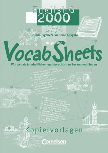 English G 2000 - Erweiterte Ausgabe/Grundausgabe D: Band 3/4: 7./8. Schuljahr - Vocab Sheets: Kopiervorlagen Education & Training