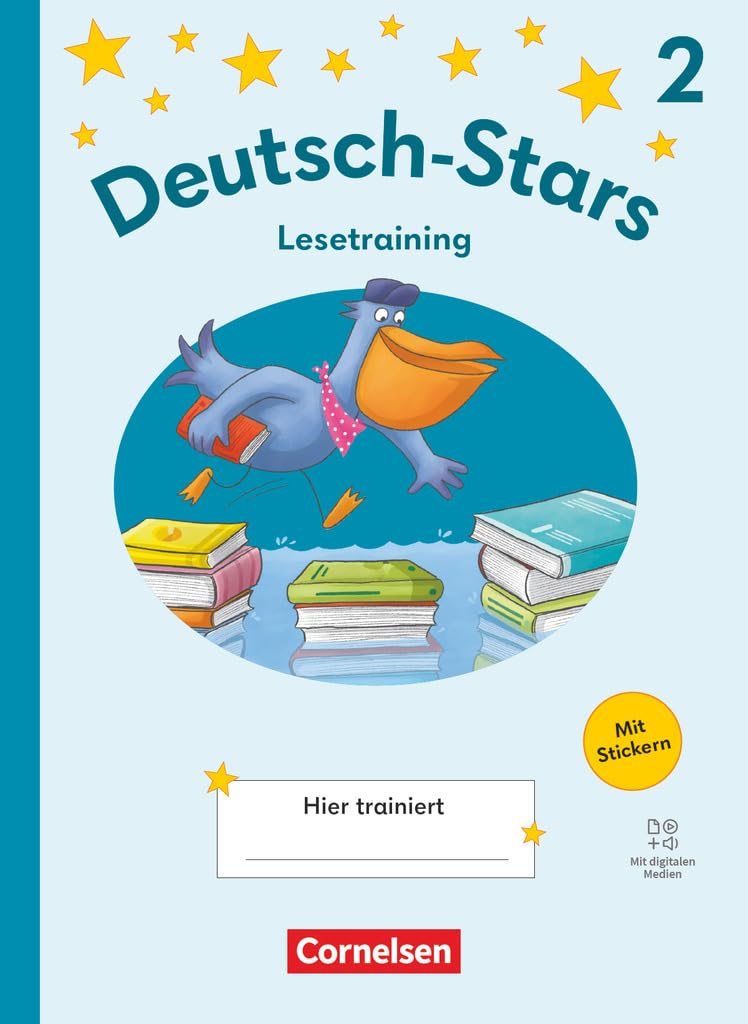 Deutsch-Stars 2. Schuljahr - Ausgabe 2025 - Lesetraining - Übungsheft mit Lösungen und digitalen Medien Study Guides