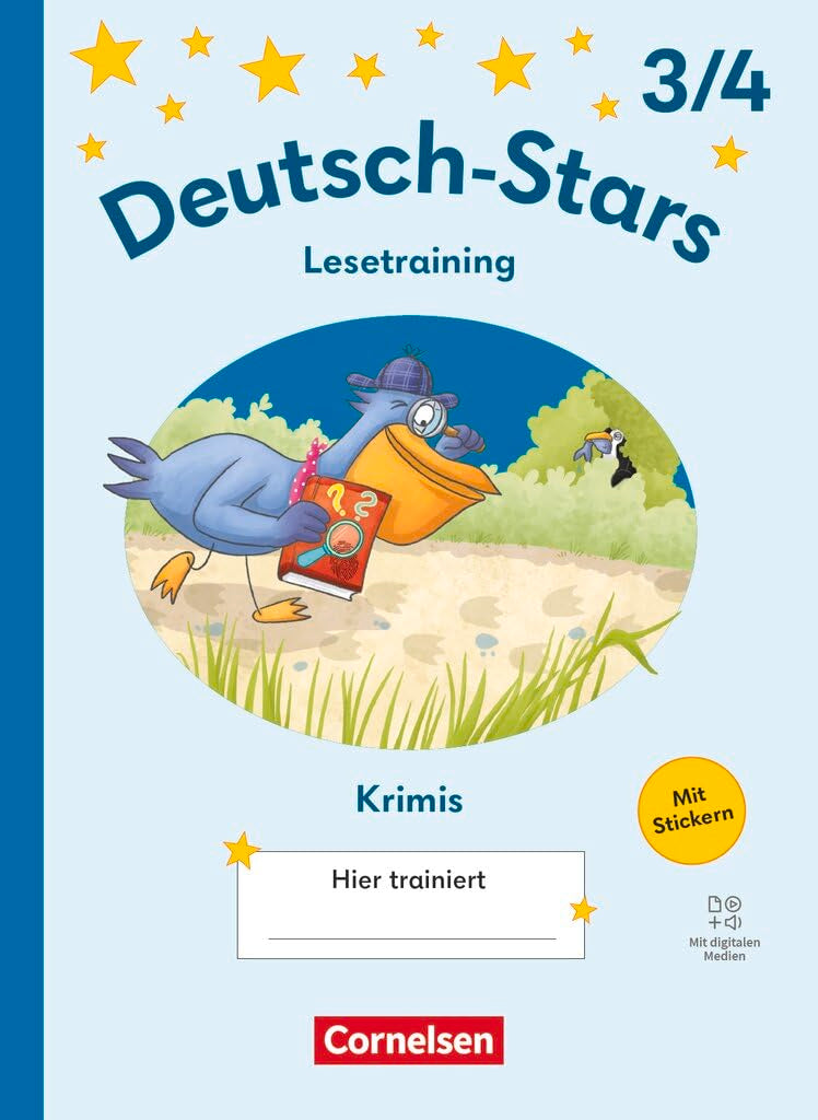 Deutsch-Stars 3./4. Schuljahr - Ausgabe 2025 - Lesetraining für Krimifans - Übungsheft Study Guides