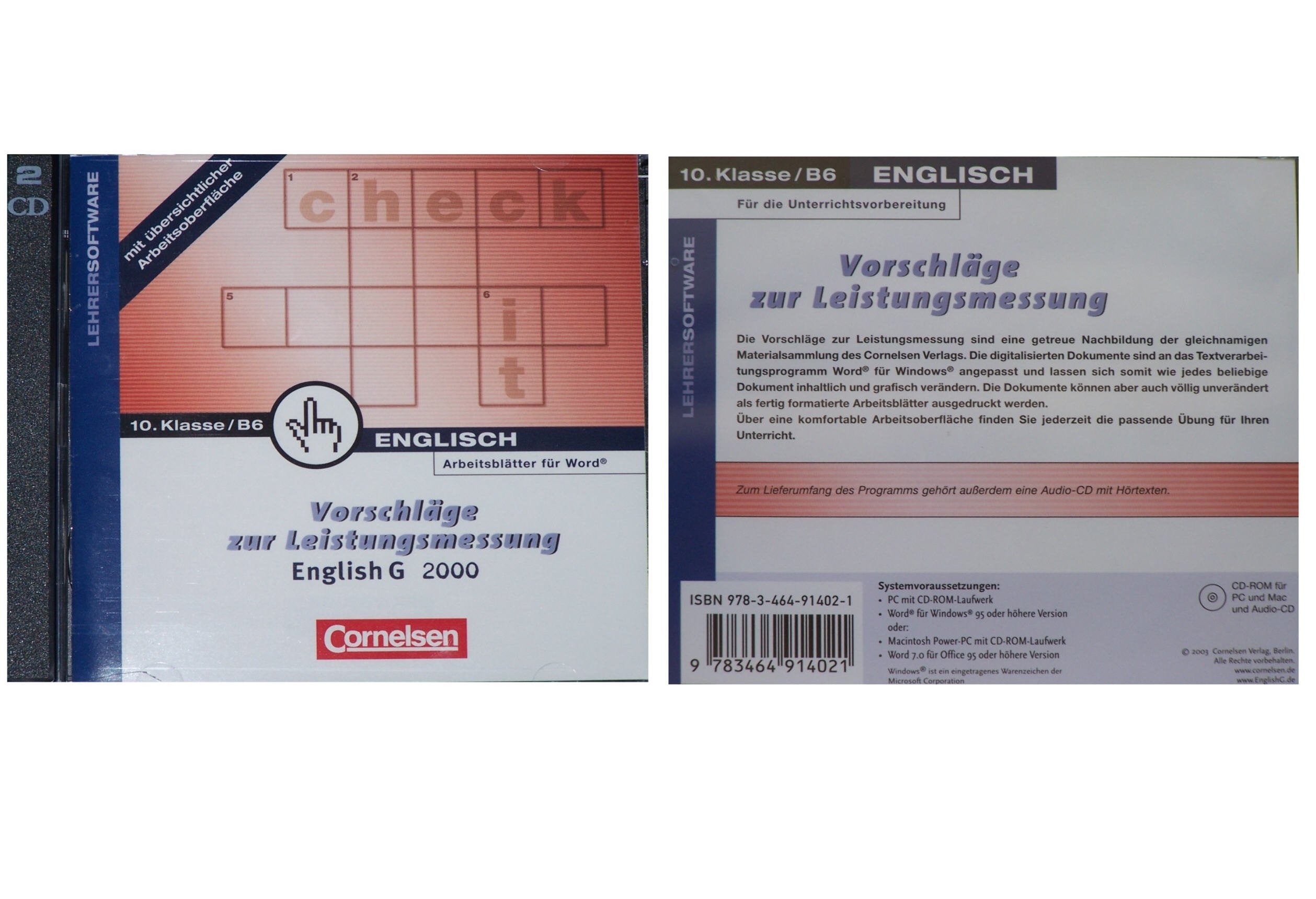 English 10. Klasse Vorschläge zur Leistungsmessung G 2000 B6 Lehrersoftware 2 CD Other software