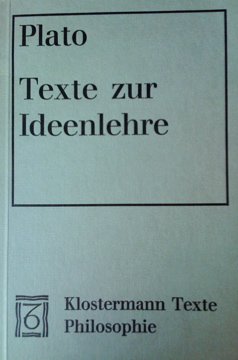 Texte zur Ideenlehre. - Gadamer, Hans-Georg (Hrsg.) book