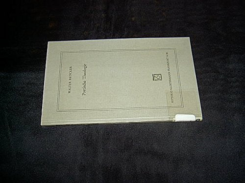 Poetische Theologie (Wissenschaft und Gegenwart: Geistenwissenschaftliche Reihe) Books