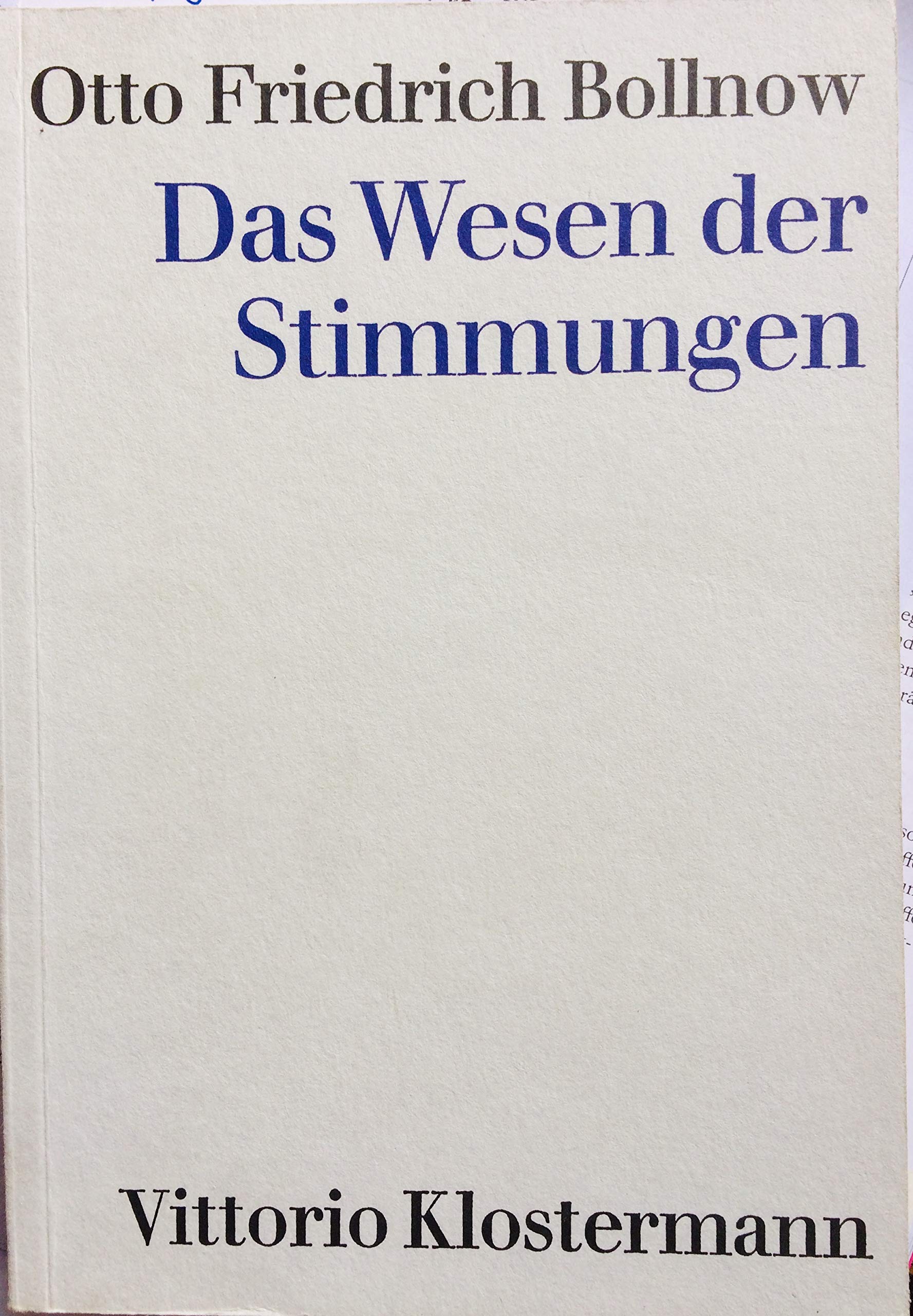 Das Wesen der Stimmungen Philosophy