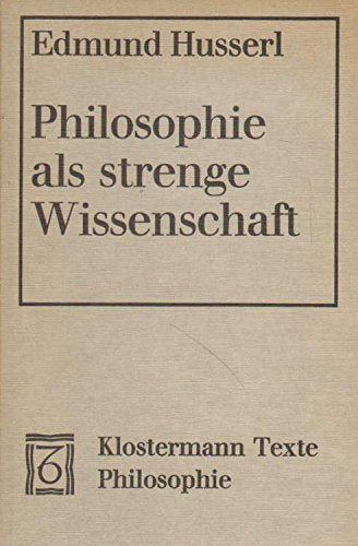 Philosophie als strenge Wissenschaft Philosophy