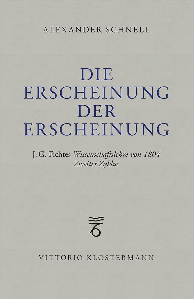 Die Erscheinung der Erscheinung Philosophy