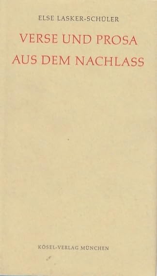 Gesammelte Werke III. Verse und Prosa aus dem Nachlaß Books