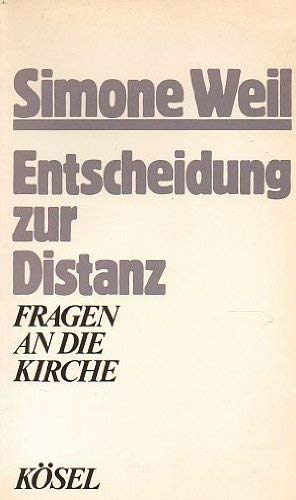 Entscheidung zur Distanz Philosophy Books