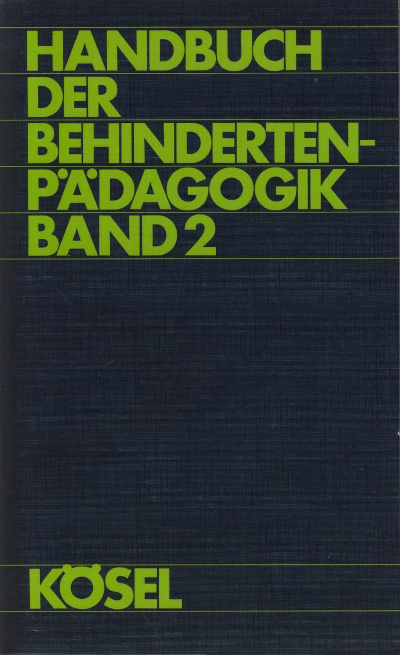 Handbuch der Behindertenpädagogik. Books
